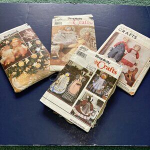 Craft sewing pattern lot dolls kitchen helpers tree ornaments duck snowman